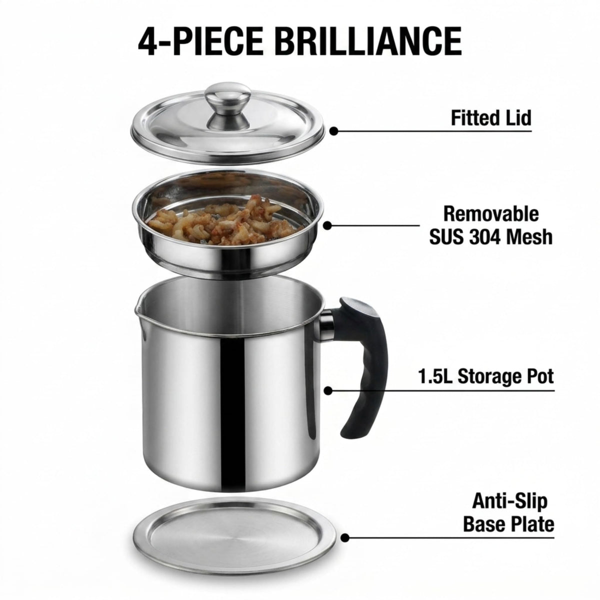 Stainless Steel Oil Strainer Pot