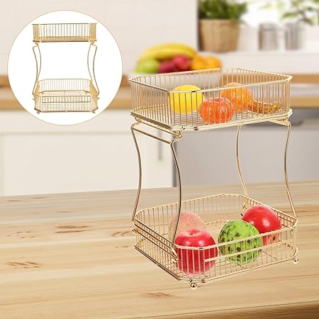 Nordic Style Double-Layer Storage Fruit Rack