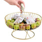 Golden Metal Fruit Basket With Glass Plate