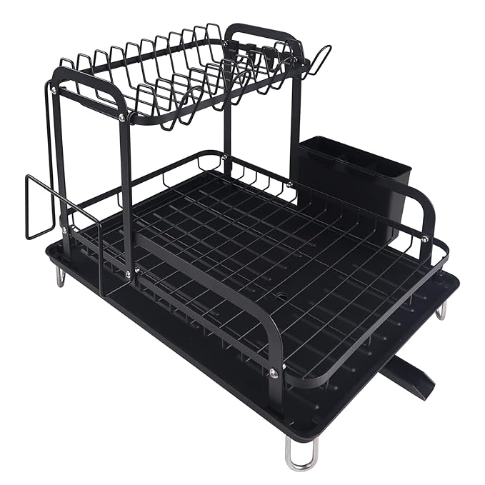 2 Tier Metal Dish Drainer Rack