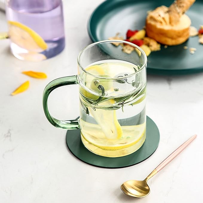 6Pcs Colorful Handle Glass Cup Set