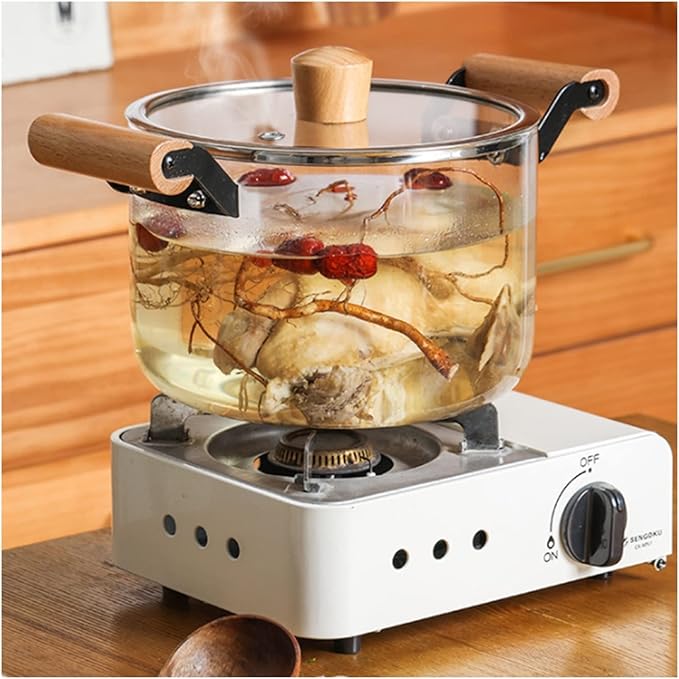 Large Capacity Kitchen Stove Glass Cooking Pot