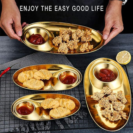 Golden Stainless Steel Divided Tray