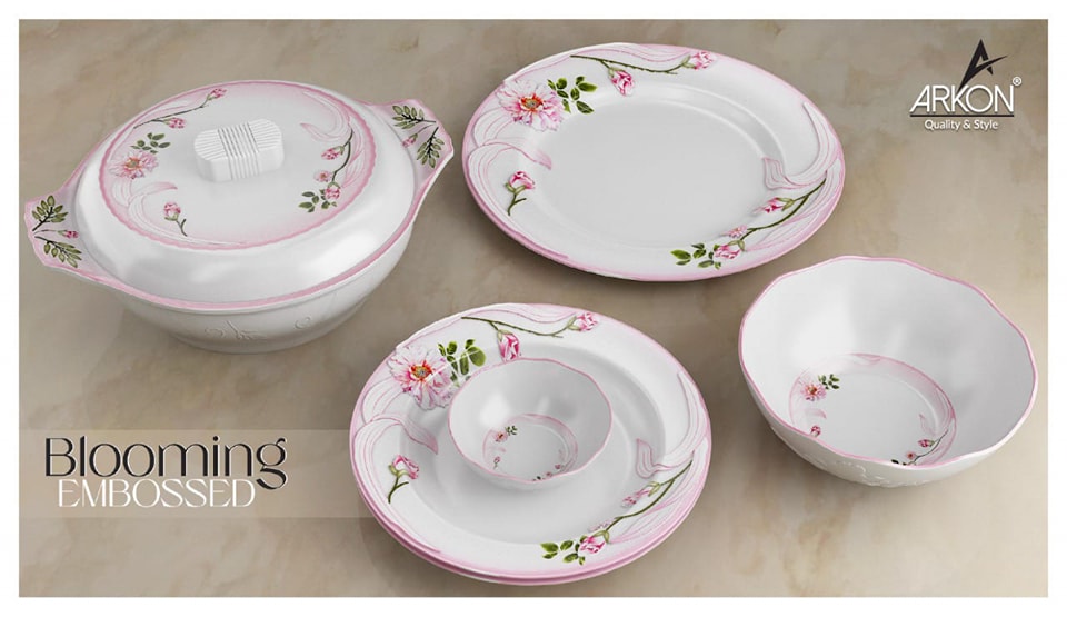 72Pcs Complete Melamine Dinner Set