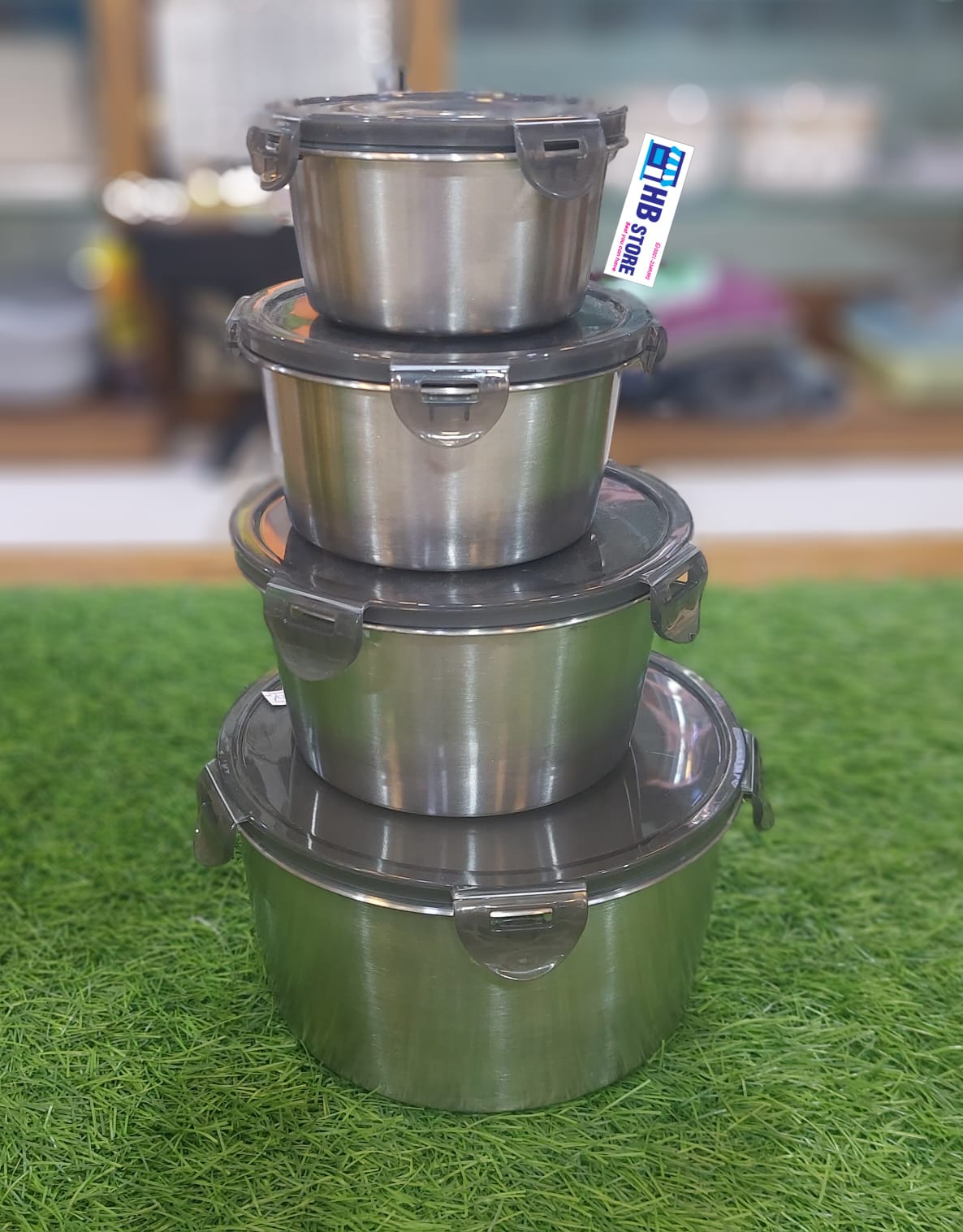 4Pcs Steel Airtight Lock Jar