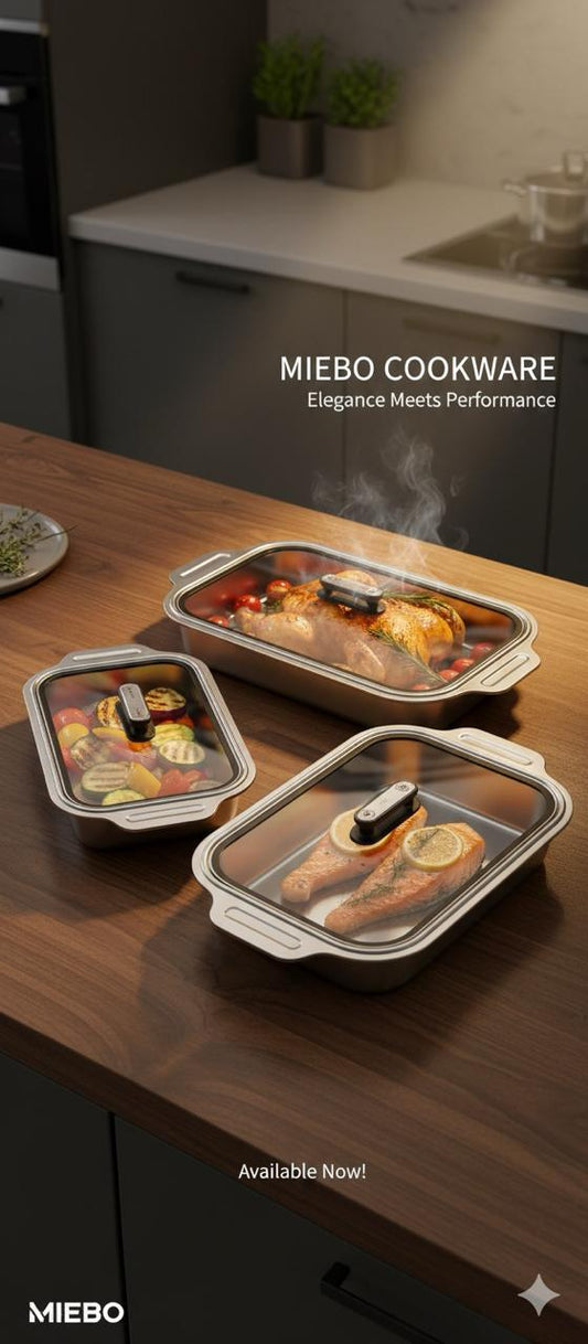 MIEBO Cookware: Elegance Meets Performance - Premium Non-Stick Roasting & Baking Pan with Vented Lid