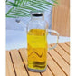 Glass Material Oil Handle Jug With Steel Lid