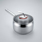 Stainless Steel Saucepan with Innovative Spoon-Rest Glass Lid