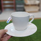 Ceramic White Design Cup Saucer Set
