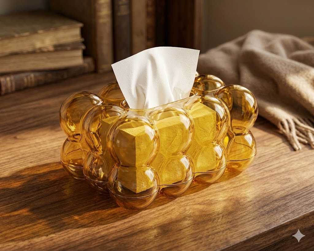 Elysian Bubble Glass-Style Tissue Box Cover