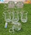 Set of 6 Clear Glass Turkish/Arabic Tea Cups with Handle