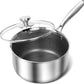 Hybrid Laser-Engraved Honeycomb Stainless Steel Sauce Pan