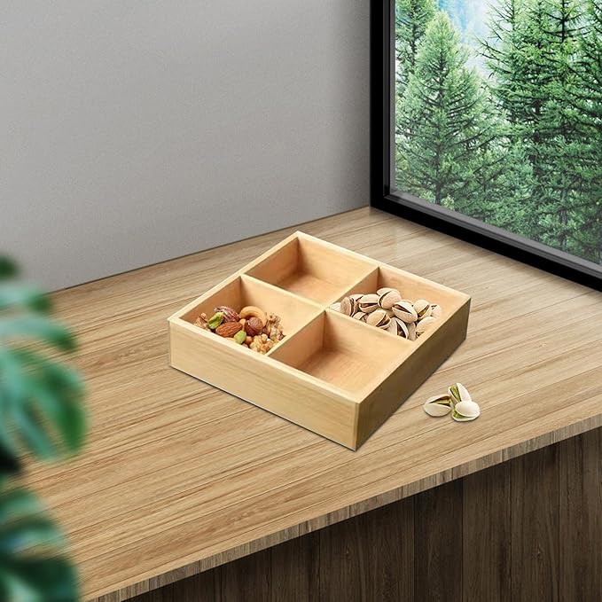 Wooden Material Partition Serving Tray