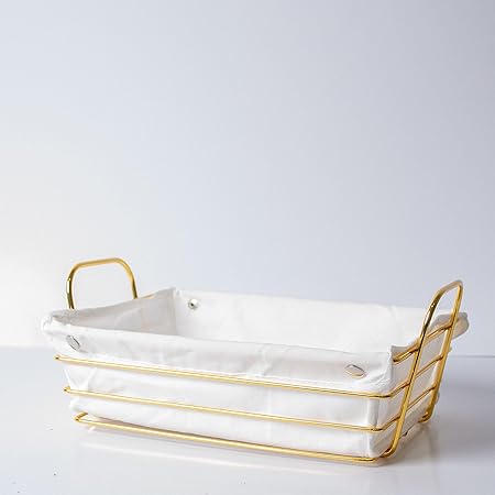 Golden Metal Bread Basket