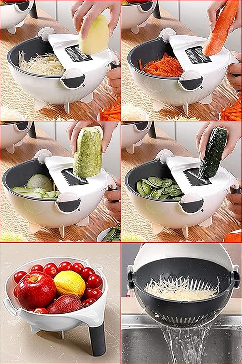 Multi Functional Vegetable Cutter With Drainer Bowl