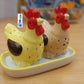 Ceramic Material Chicken Style Salt Pepper Set