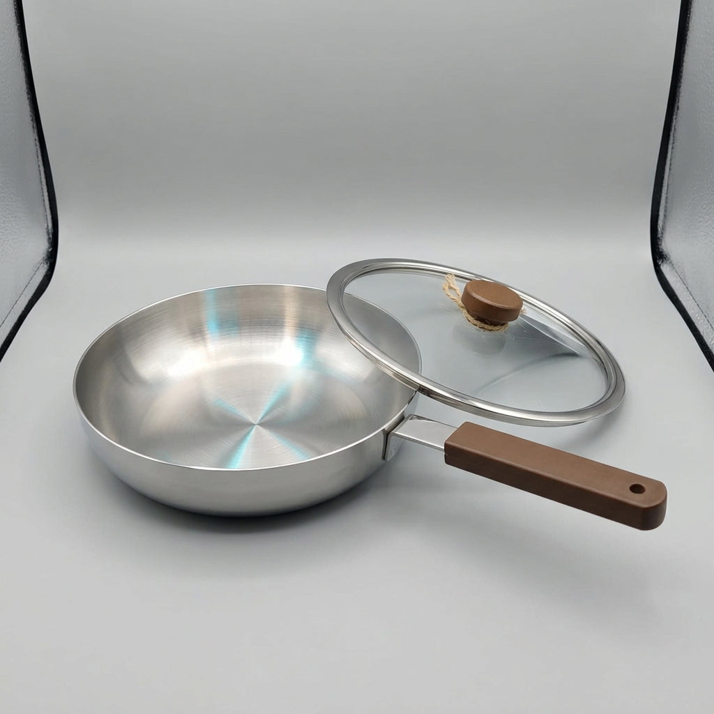 24cm SleekCook Matte Brown Handle Frying Pan