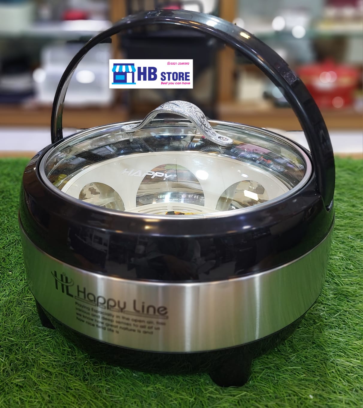 Happy Metallic Glass Lid Large Hotpot