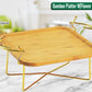 Wooden Bamboo Serving Platter With Golden Metal Stand