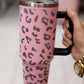 Leopard Print Insulated Tumbler with Handle