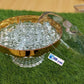 Luxury Divided Glass Dry Fruit Tray with Gold Rim and Lid