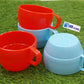 set of 4 Durable Plastic Stacking Coffee/Tea Mugs - Red & Light Blue (2 of Each)