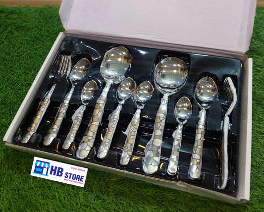 Golden Silver Complete 28Pcs Cutlery Set
