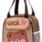 Cute Cartoon Lunch Bag – Insulated Thermal Tote for Kids & Adults (Rabbit & Bear Design)