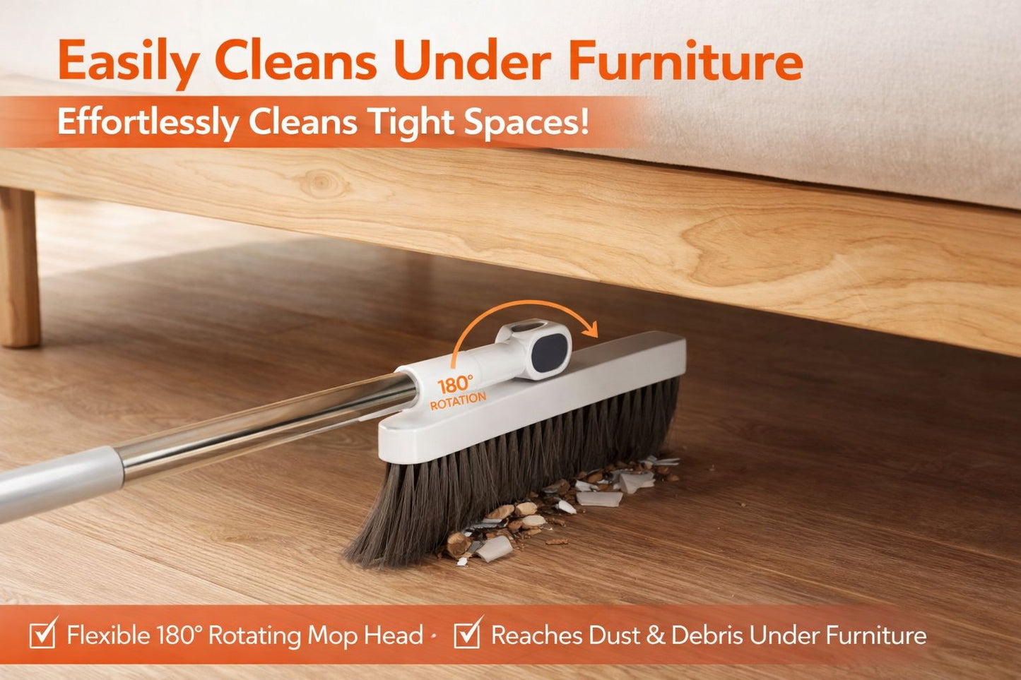 180° Rotating Flat Mop – Effortless Cleaning Under Furniture