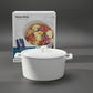 Danny Home White Porcelain Round Casserole Dish with Lid