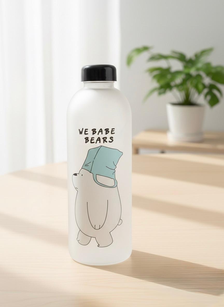 Official We Bare Bears  Water Bottle - 500ml/17oz Portable Reusable Drinkware