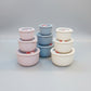 3-Piece Pastel Ribbed Food Storage Container Set