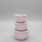 3-Piece Pastel Ribbed Food Storage Container Set