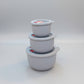 3-Piece Pastel Ribbed Food Storage Container Set