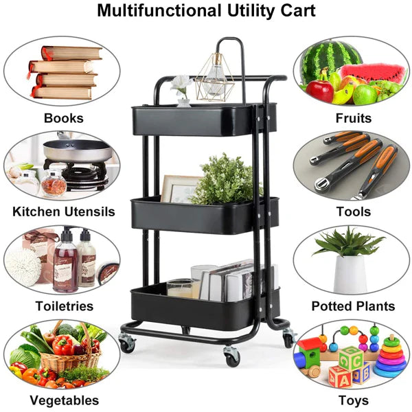 3 Tier Metal Multipurpose Trolley