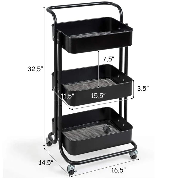 3 Tier Metal Multipurpose Trolley