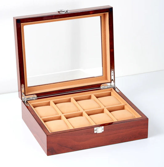 8 Slot Watch Organizer Box - High Quality - Brown