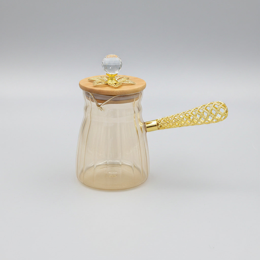 Luxury Ribbed Glass Coffee & Tea Pot