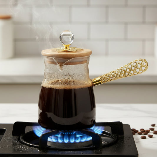 Luxury Ribbed Glass Coffee & Tea Pot