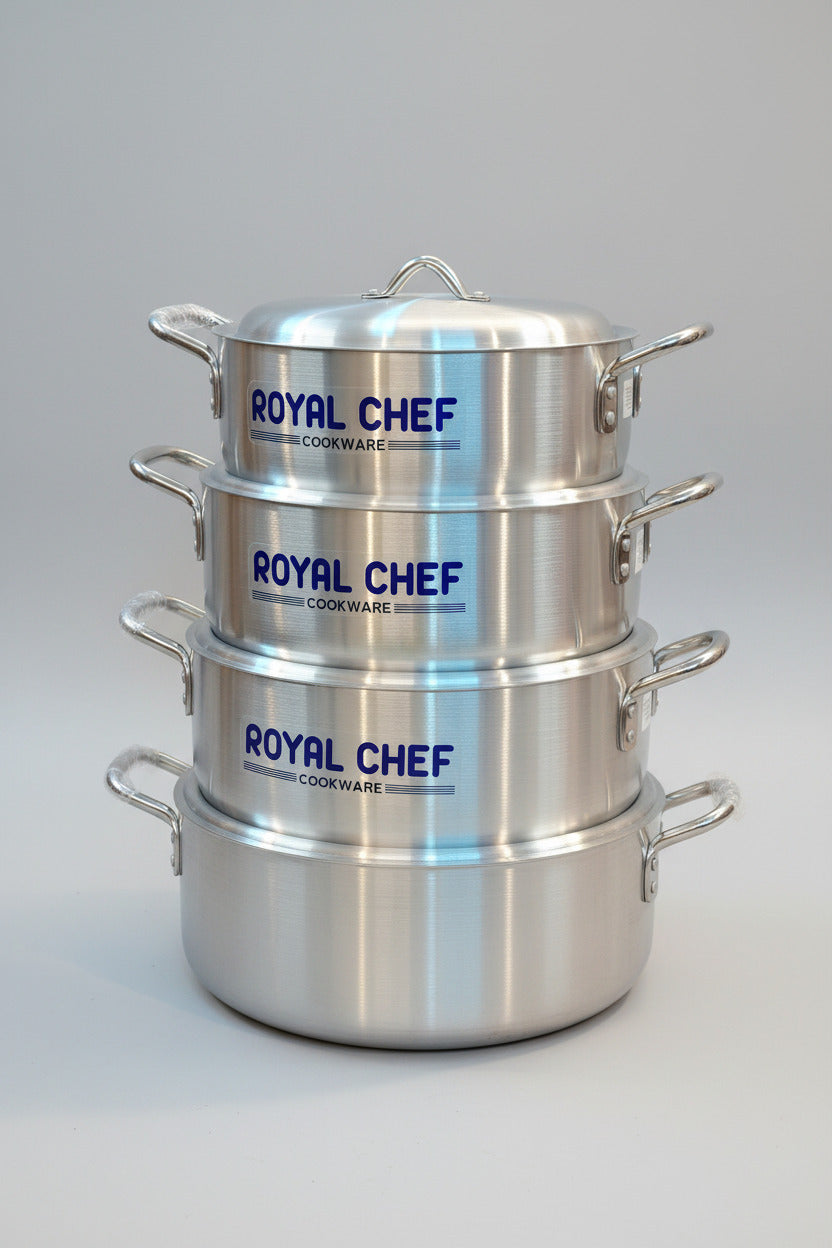 Royal Chef 4-Piece Heavy-Duty Aluminum Cooking Pot Set
