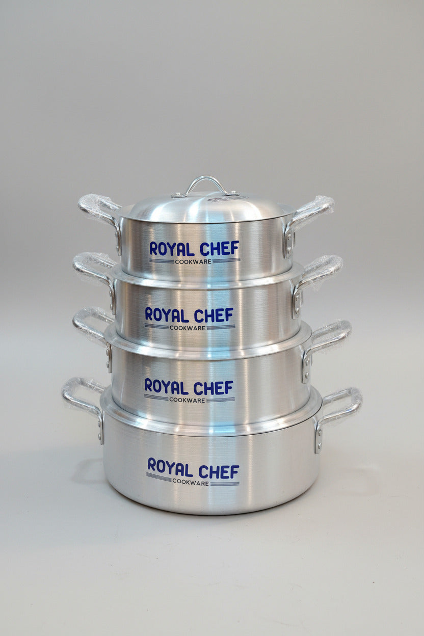 Royal Chef 4-Piece Heavy-Duty Aluminum Cooking Pot Set