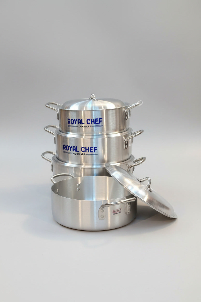 Royal Chef 4-Piece Heavy-Duty Aluminum Cooking Pot Set