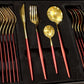 Premium Two-Tone Gold Head Stainless Steel Cutlery Set