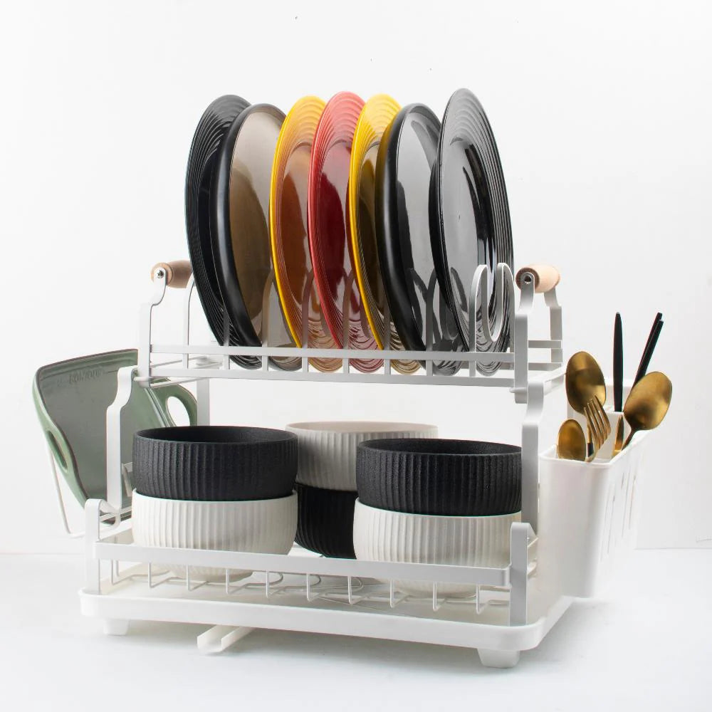White Metal 2 Layer Dish Drainer Premium Quality