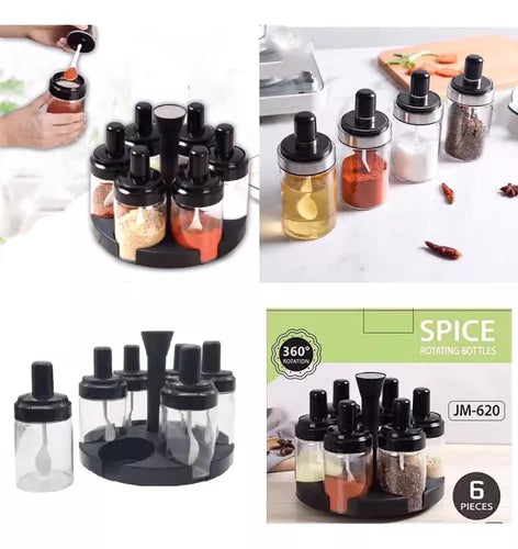 6Pcs Rotating Spice Rack