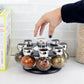 8PCS SPICE RACK ORGANIZER IN REVOLVING BASE