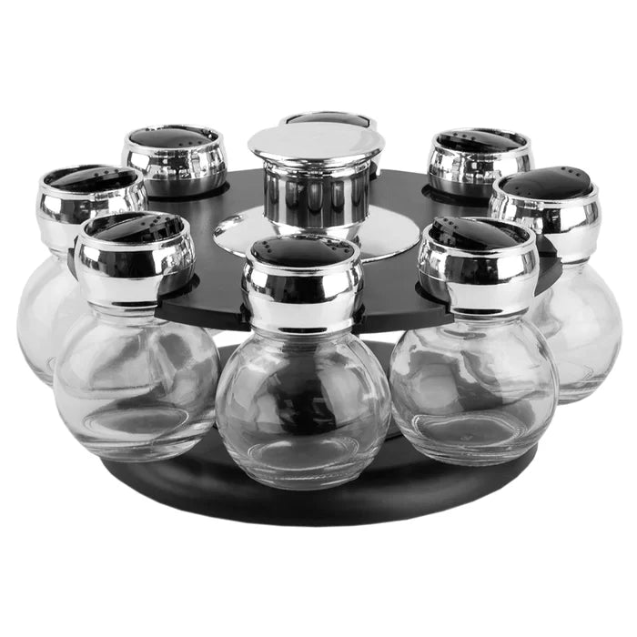 8PCS SPICE RACK ORGANIZER IN REVOLVING BASE