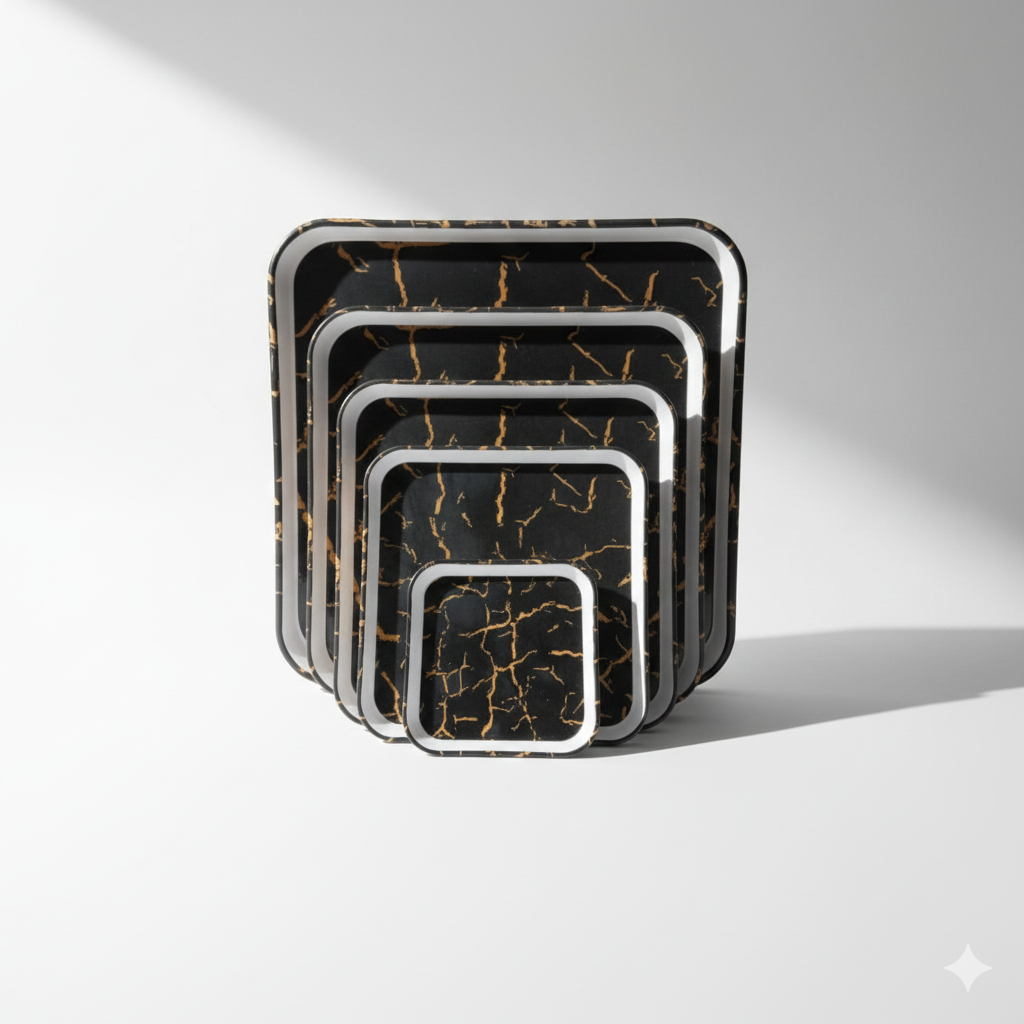 Premium 4-Piece Nesting Serving Tray Set