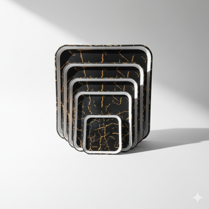 Premium 4-Piece Nesting Serving Tray Set