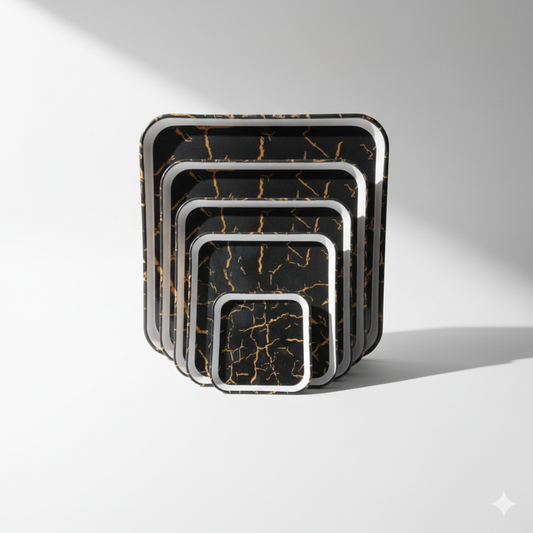 Premium 4-Piece Nesting Serving Tray Set